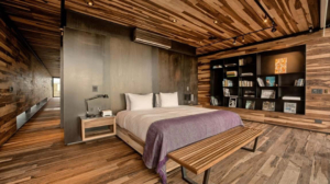 exotic wood bedroom